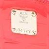 NEW MCM Fuchsia Pink Diamond Textured Patent Leather Stark Backpack Rucksack Bag