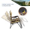 Outdoor Zero Gravity Chair Oversized XXL 33.5" Patio Padded Reclining Lounger with Pillow;  Side Table for Camping;  Lawn;  Garden Khaki/1pack