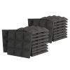 24Pcs 12"x12"x2" Pyramid Acoustic Foam Panel Studio Soundproofing Wall Padding Black