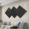 24Pcs 12"x12"x2" Pyramid Acoustic Foam Panel Studio Soundproofing Wall Padding Black