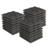 24Pcs 12"x12"x2" Pyramid Acoustic Foam Panel Studio Soundproofing Wall Padding Black