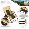 Outdoor Zero Gravity Chair Oversized XXL 33.5" Patio Padded Reclining Lounger with Pillow;  Side Table for Camping;  Lawn;  Garden Khaki/1pack