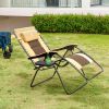 Outdoor Zero Gravity Chair Oversized XXL 33.5" Patio Padded Reclining Lounger with Pillow;  Side Table for Camping;  Lawn;  Garden Khaki/1pack