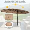 Outdoor Garden Market Double-Sided Twin Patio 15 Feet Umbrella with Crank And Base